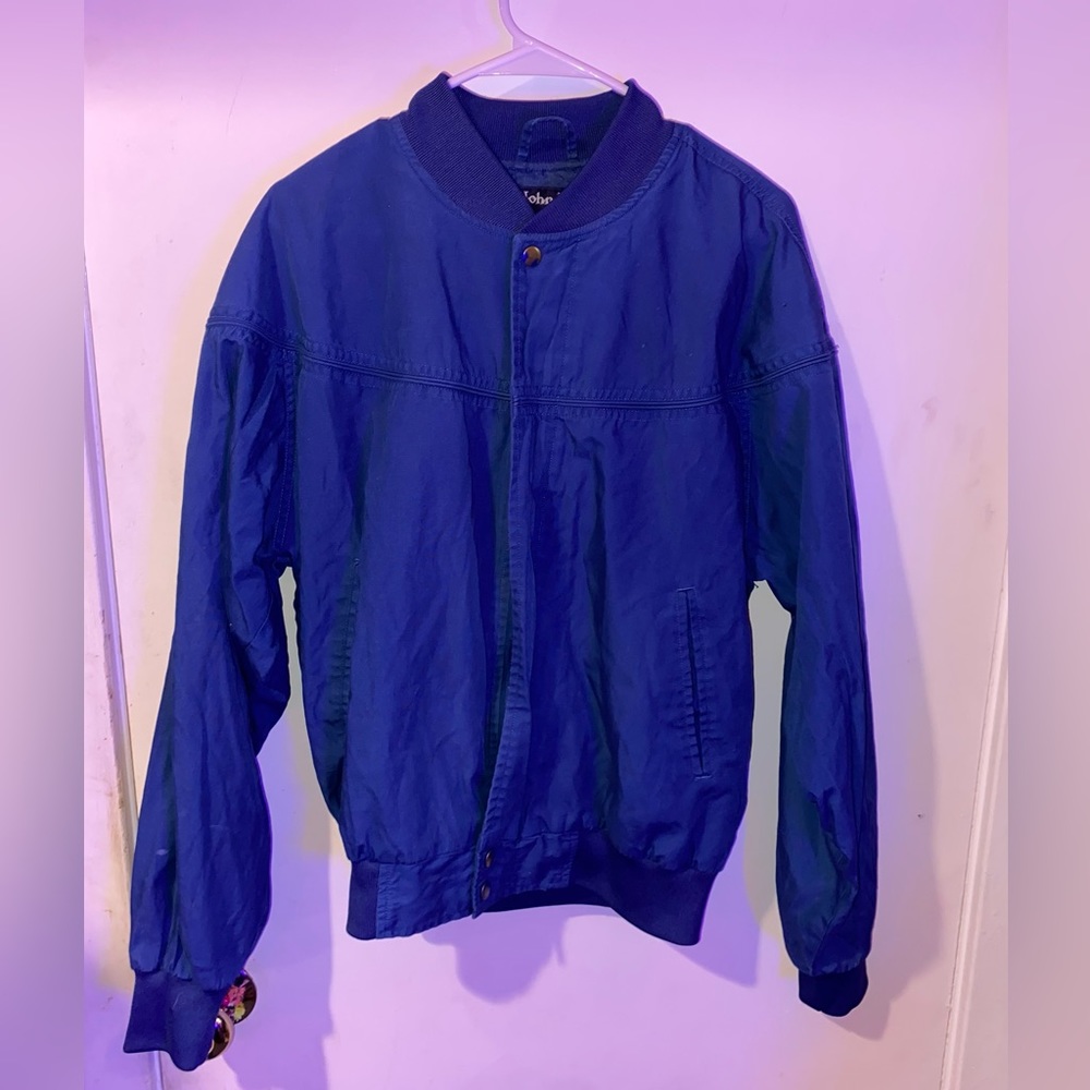 John Blair Blue zip up bomber jacket